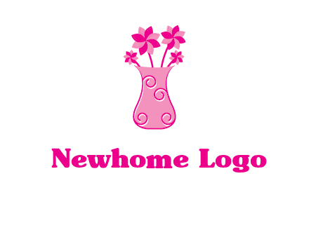 flower in vase logo