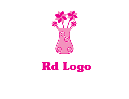 flower in vase logo