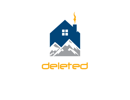 house and mountains vector
