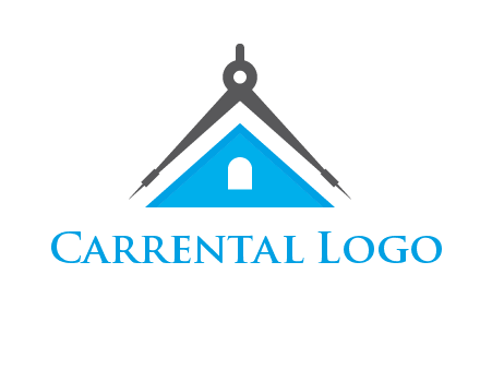 divider compass and roof logo