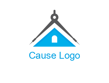 divider compass and roof logo