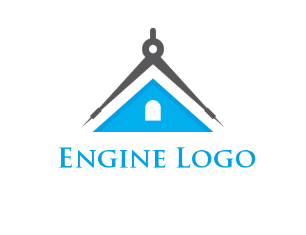 divider compass and roof logo