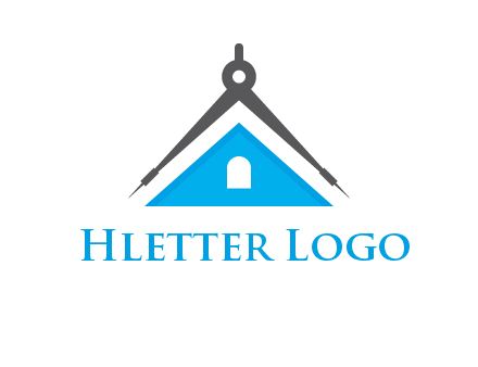 divider compass and roof logo