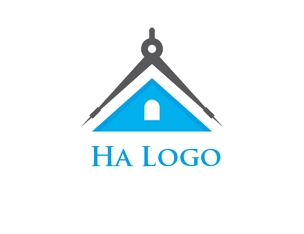 divider compass and roof logo