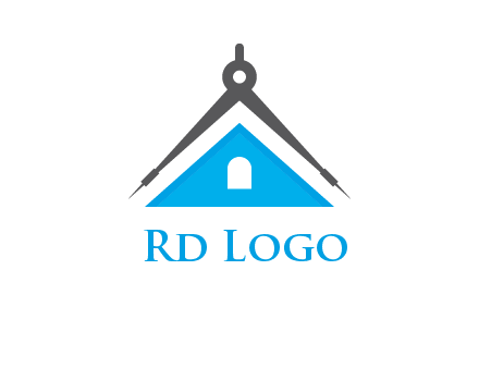 divider compass and roof logo