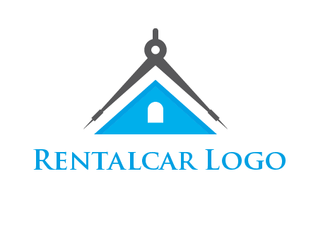 divider compass and roof logo