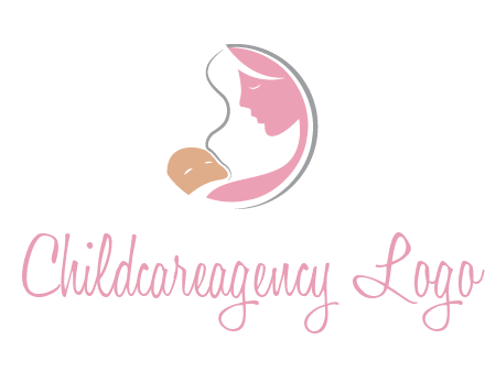 baby and mother childcare logo