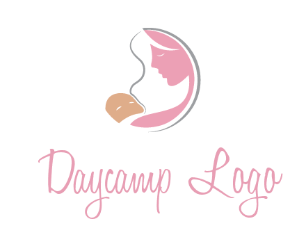 baby and mother childcare logo