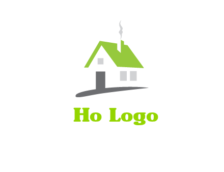 negative space house logo