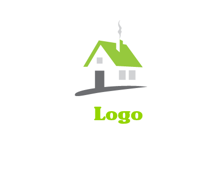 negative space house logo