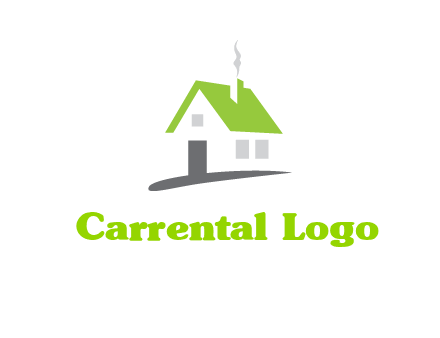 negative space house logo