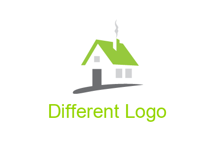 negative space house logo