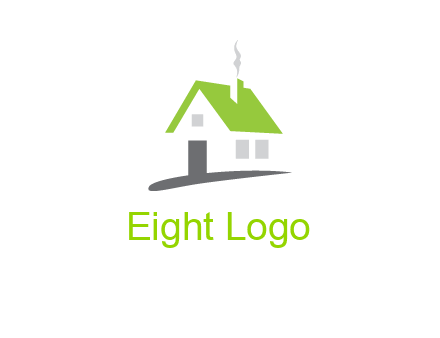 negative space house logo