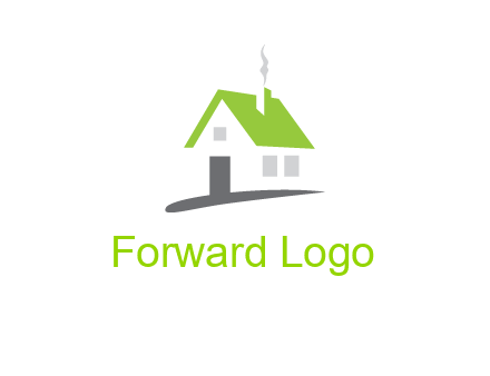 negative space house logo