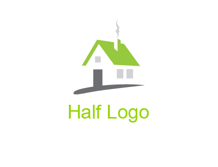 negative space house logo