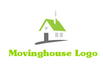 negative space house logo