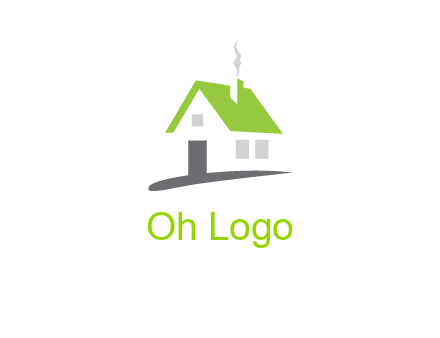 negative space house logo