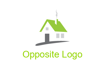 negative space house logo