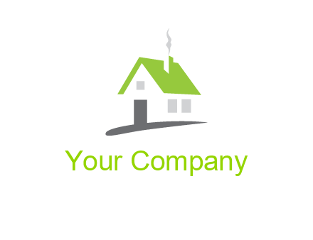 negative space house logo
