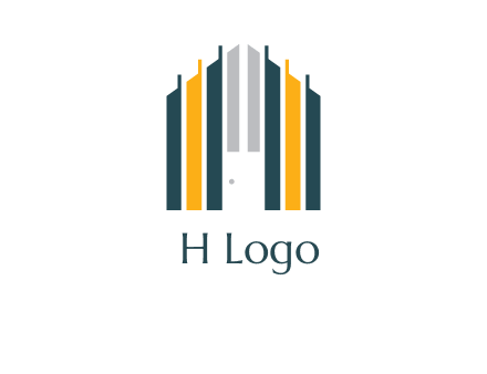 vertical lines house shape logo