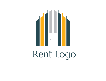 vertical lines house shape logo