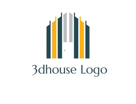 vertical lines house shape logo
