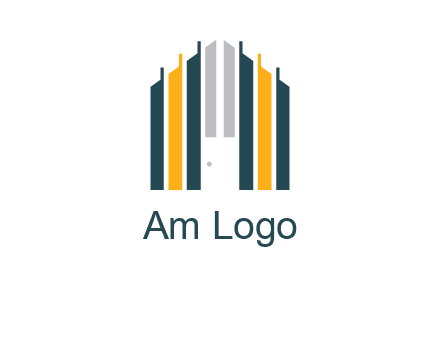 vertical lines house shape logo