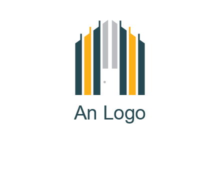 vertical lines house shape logo