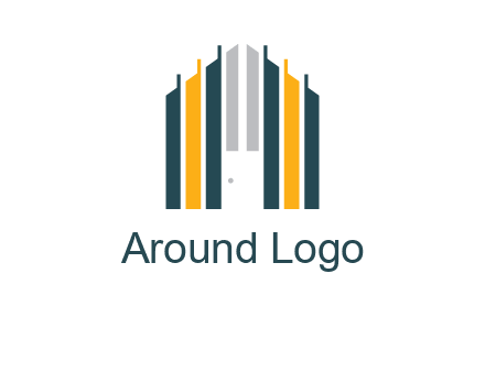 vertical lines house shape logo