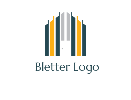vertical lines house shape logo