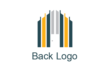 vertical lines house shape logo