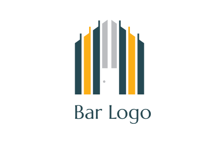 vertical lines house shape logo