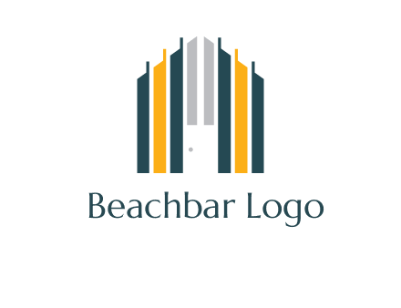 vertical lines house shape logo