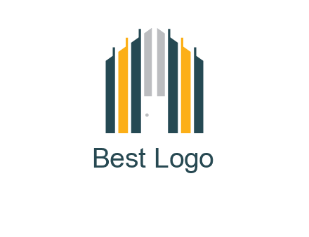 vertical lines house shape logo