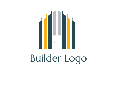 vertical lines house shape logo