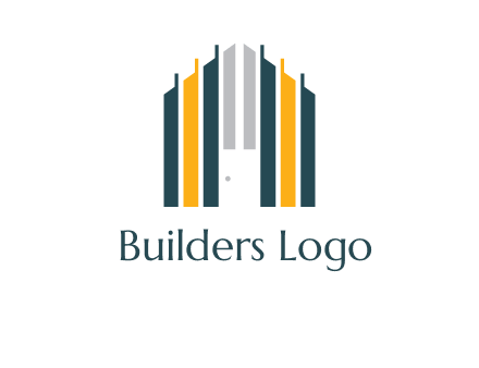 vertical lines house shape logo