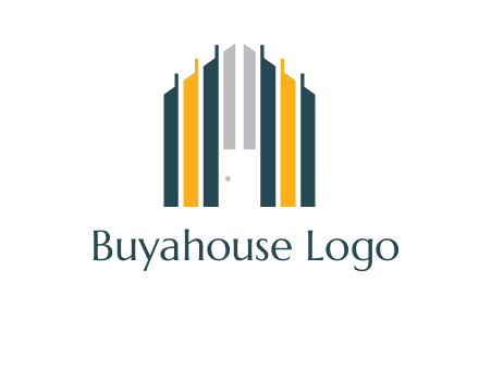 vertical lines house shape logo