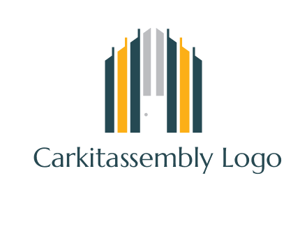 vertical lines house shape logo