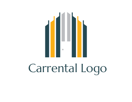 vertical lines house shape logo