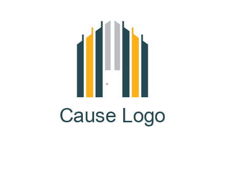 vertical lines house shape logo