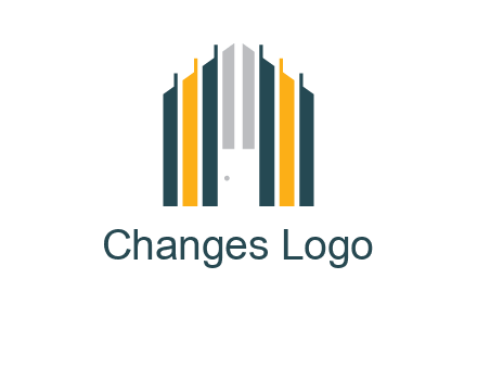 vertical lines house shape logo