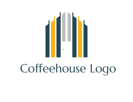 vertical lines house shape logo