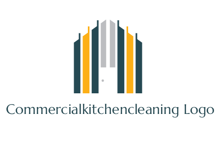 vertical lines house shape logo