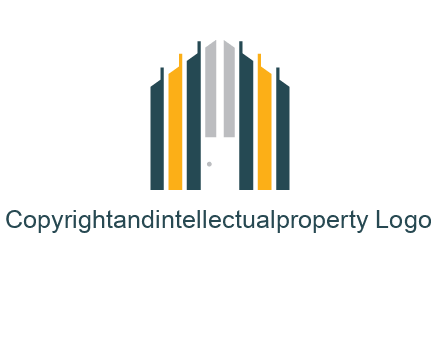 vertical lines house shape logo