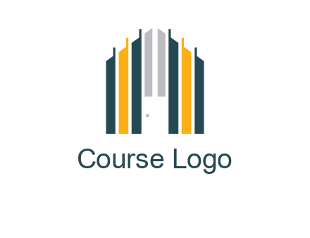 vertical lines house shape logo