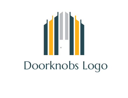 vertical lines house shape logo