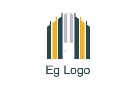 vertical lines house shape logo