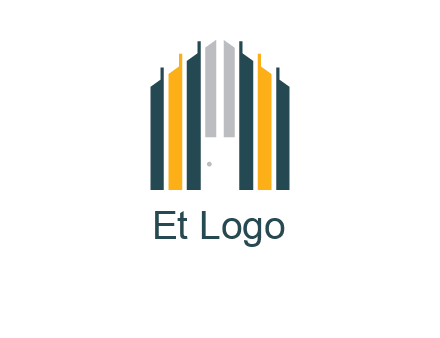 vertical lines house shape logo
