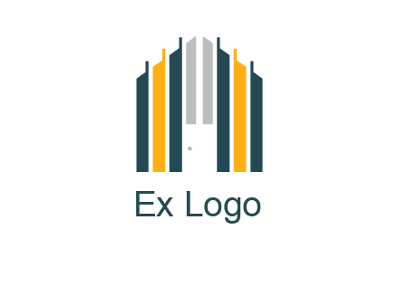 vertical lines house shape logo