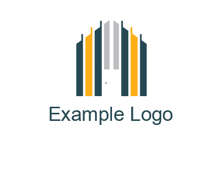 vertical lines house shape logo